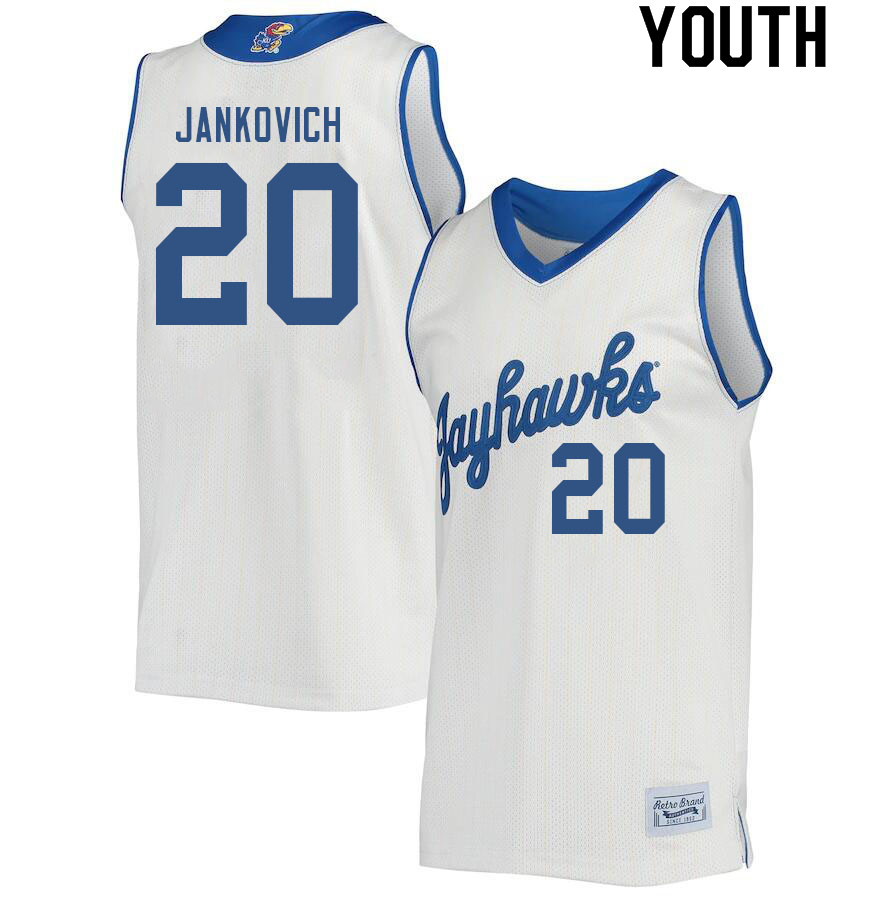 Youth #20 Michael Jankovich Kansas Jayhawks College Basketball Jerseys Sale-Retro
